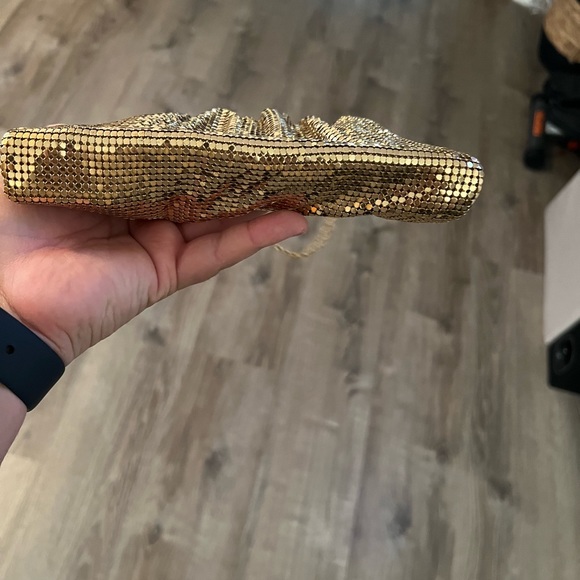 Whiting & Davis Goldtone Metal Mesh Bag Purse Chain Handle Vintage 1940s - Picture 6 of 9